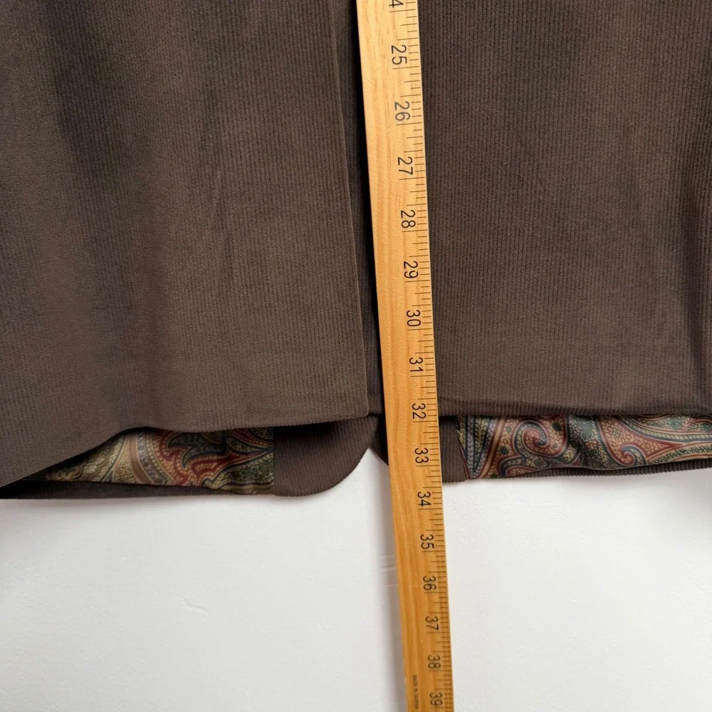 Lauren Ralph Lauren Mens Brown Velour Corduroy Blazer Sport Coat 48R Paisley